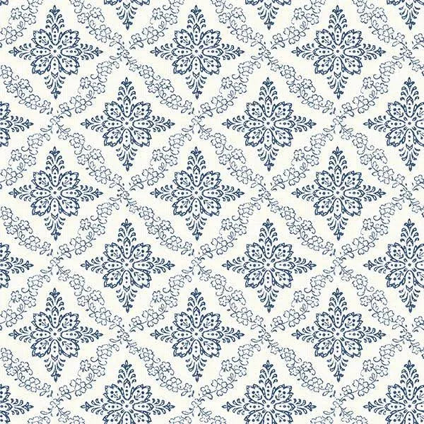 Chesapeake Wynonna Navy Geometric Floral Wallpaper